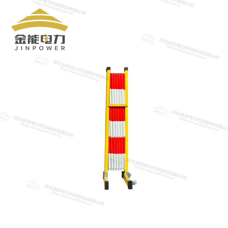 玻璃鋼紅白圓管伸縮圍欄底座可加萬(wàn)向輪